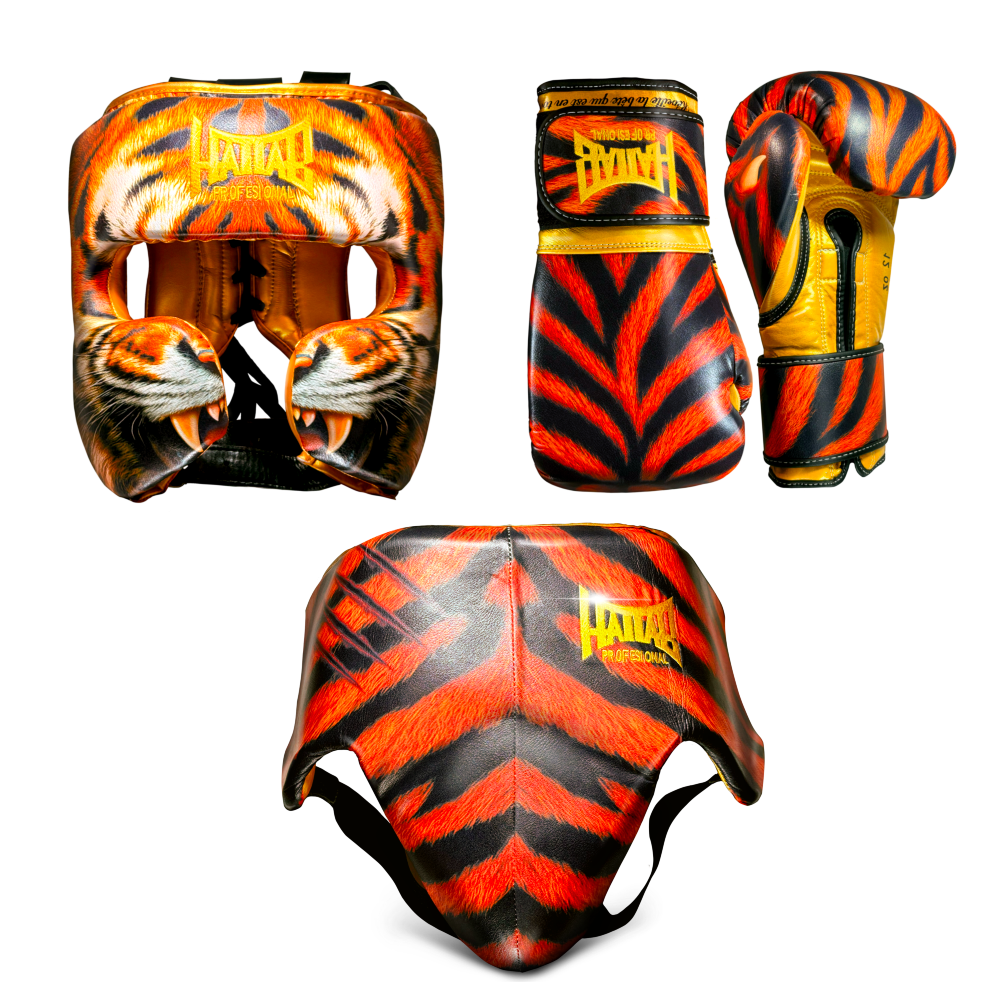 Kit Sparing “Tiger” Gants + Casque + Coquille